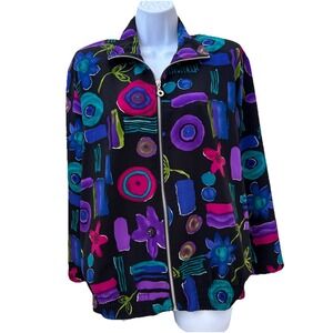 TEDDI Women's Jacket L/XL No Size‎ View Photos Vintage 80's Multicolor/Black Geo